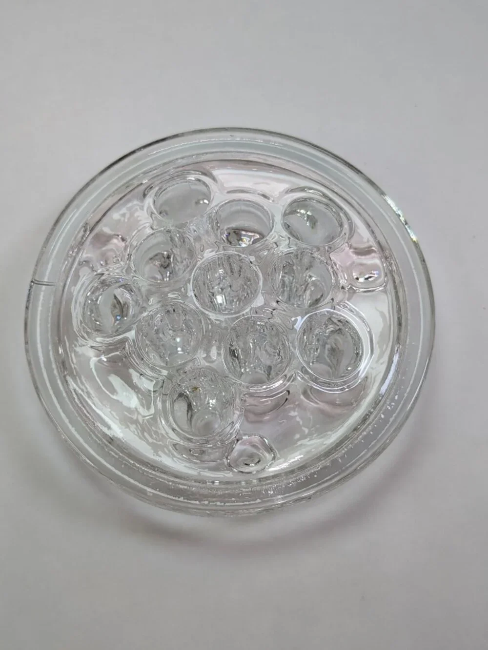 Vintage Clear Glass Flower Frog Sampler Lot of 4